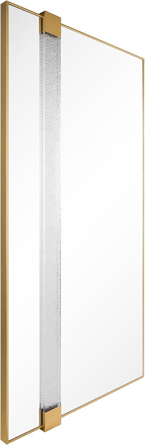 Empire Art Direct "Gleaming Horizon Wall Mirror" 40"x80" with Textured Acrylic Embellished, on Gold Iron Frame