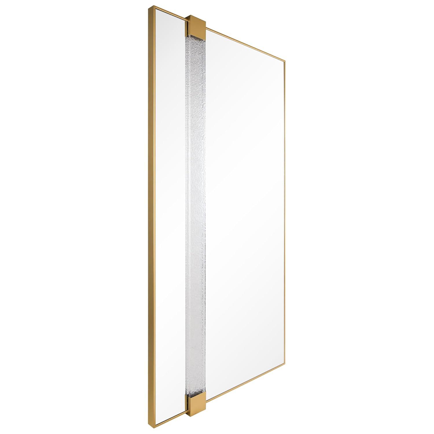 Empire Art Direct "Gleaming Horizon Wall Mirror" 40"x80" with Textured Acrylic Embellished, on Gold Iron Frame
