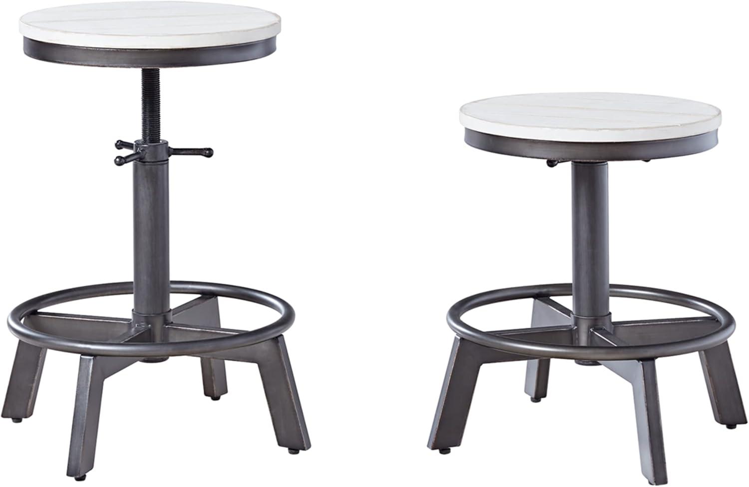 Signature Design by Ashley Furniture Torjin Swivel Barstool, Set of 2, Vintage White