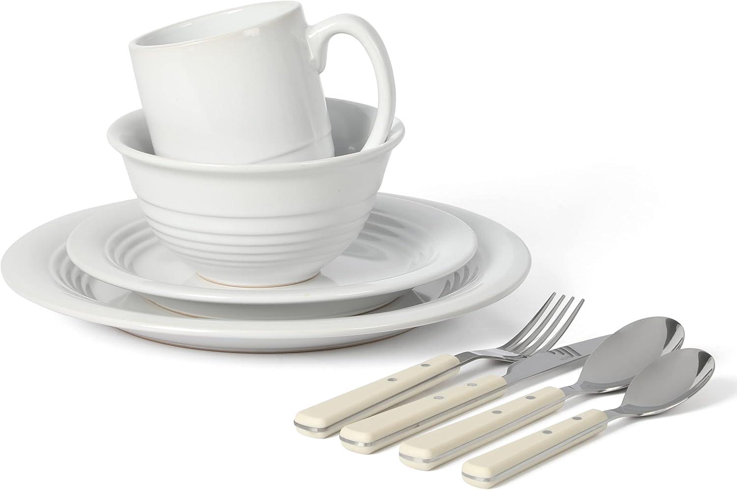 Martha Stewart 32-Piece Combo Set Stoneware Dinnerware Set - Service for 4