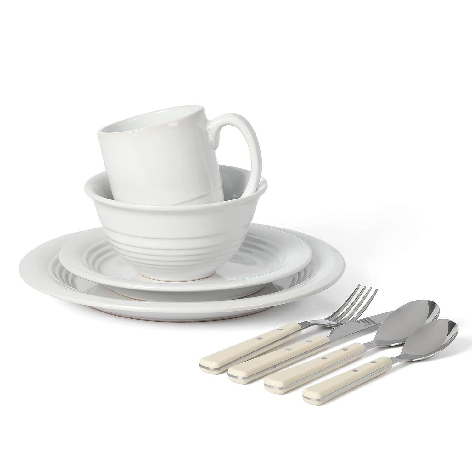 Martha Stewart Martha Stewart 32-Piece Combo Set Stoneware Dinnerware Set - Service for 4