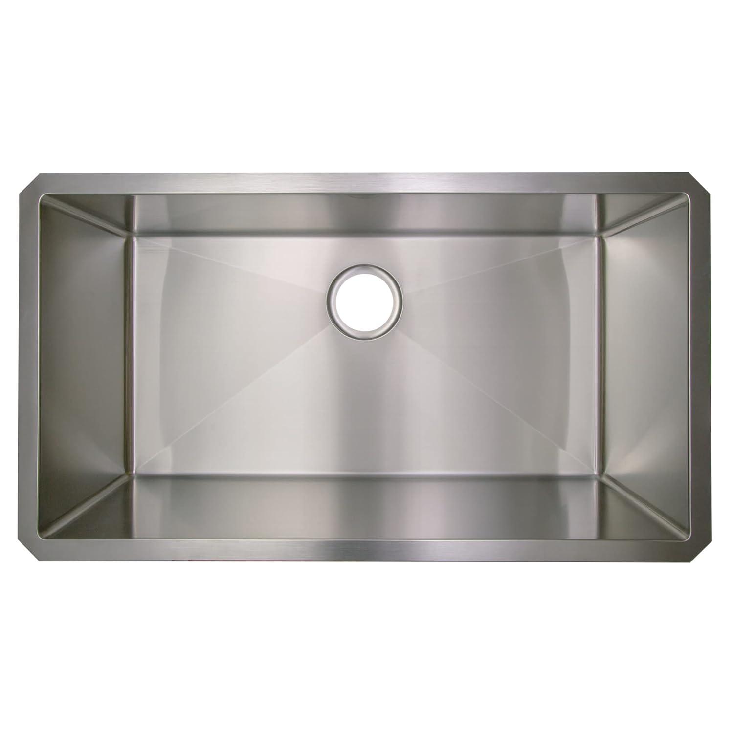 Sinber 32" x 19" Undermount Double Bowl Kitchen Sink with 18 Gauge 304 Stainless Steel Satin Finish