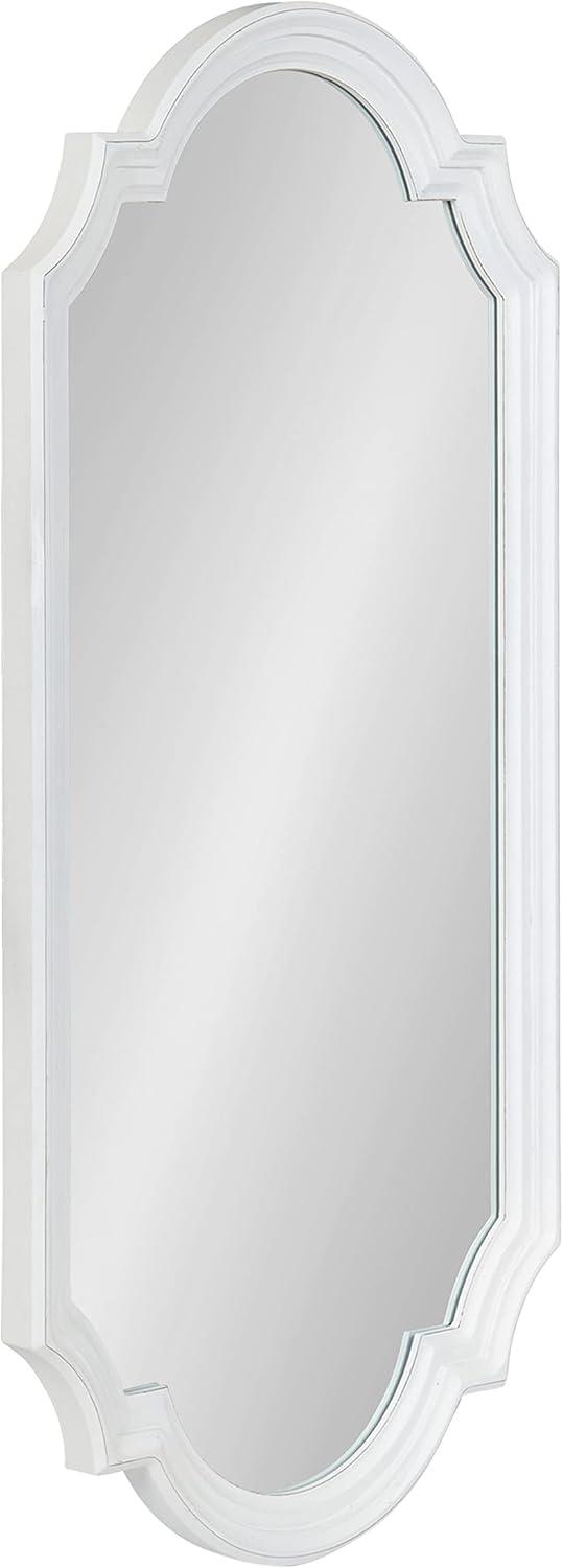 Kate and Laurel Fairbourne Scalloped MDF Full Length Mirror, 20x42, White