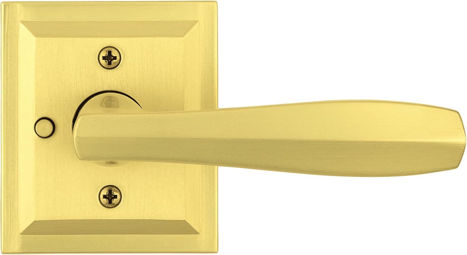 Torrey Satin Brass Low Profile Rose Bed/Bath Privacy Door Handle