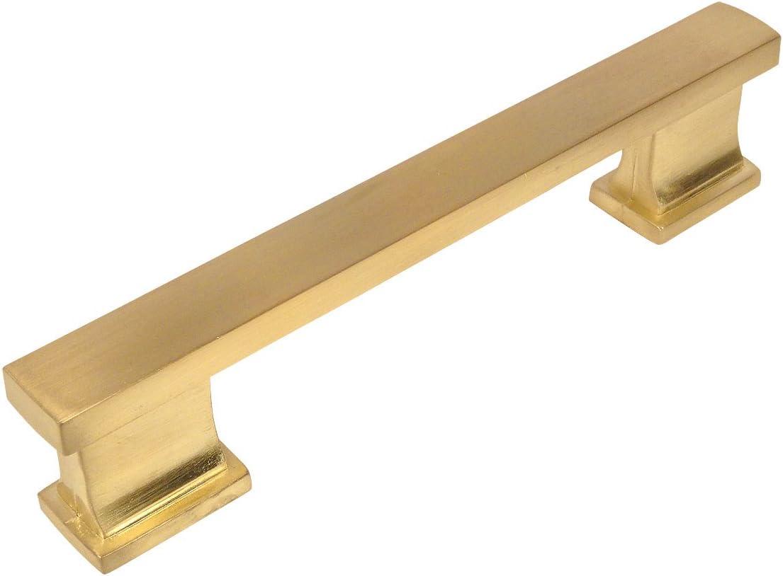 Brushed Brass 8" Transitional Cabinet Bar Pulls with Mounting Hardware