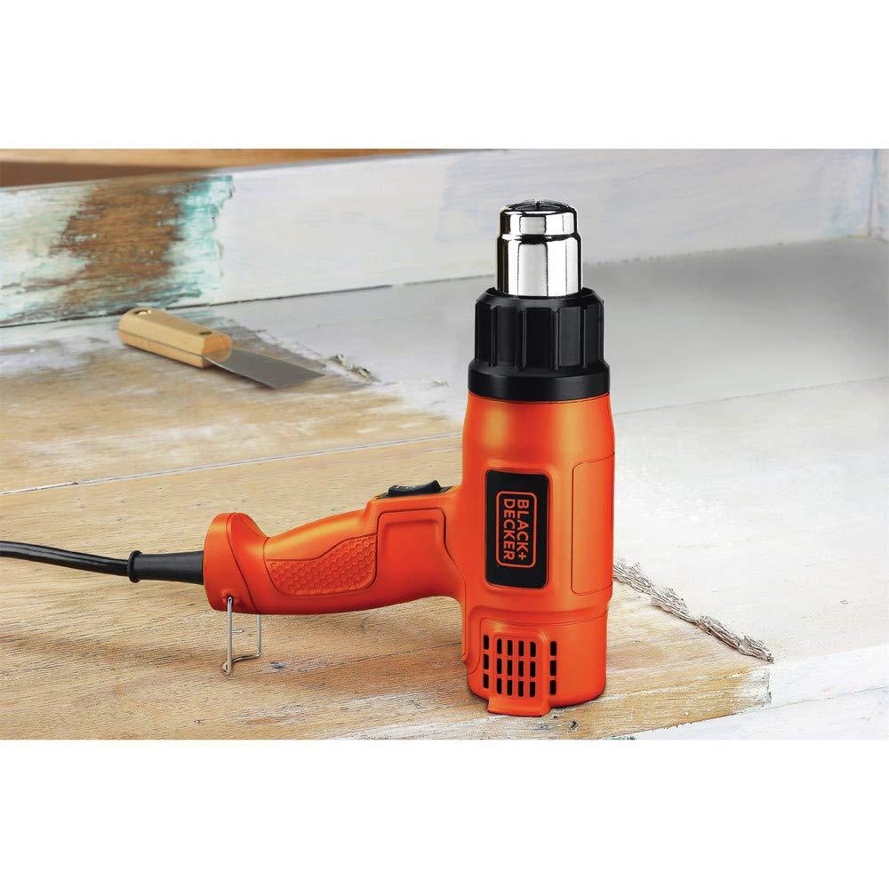 BLACK+DECKER HG1300 1350 W 120 V Corded Heat Gun, with 2 Temperature Settings, Orange