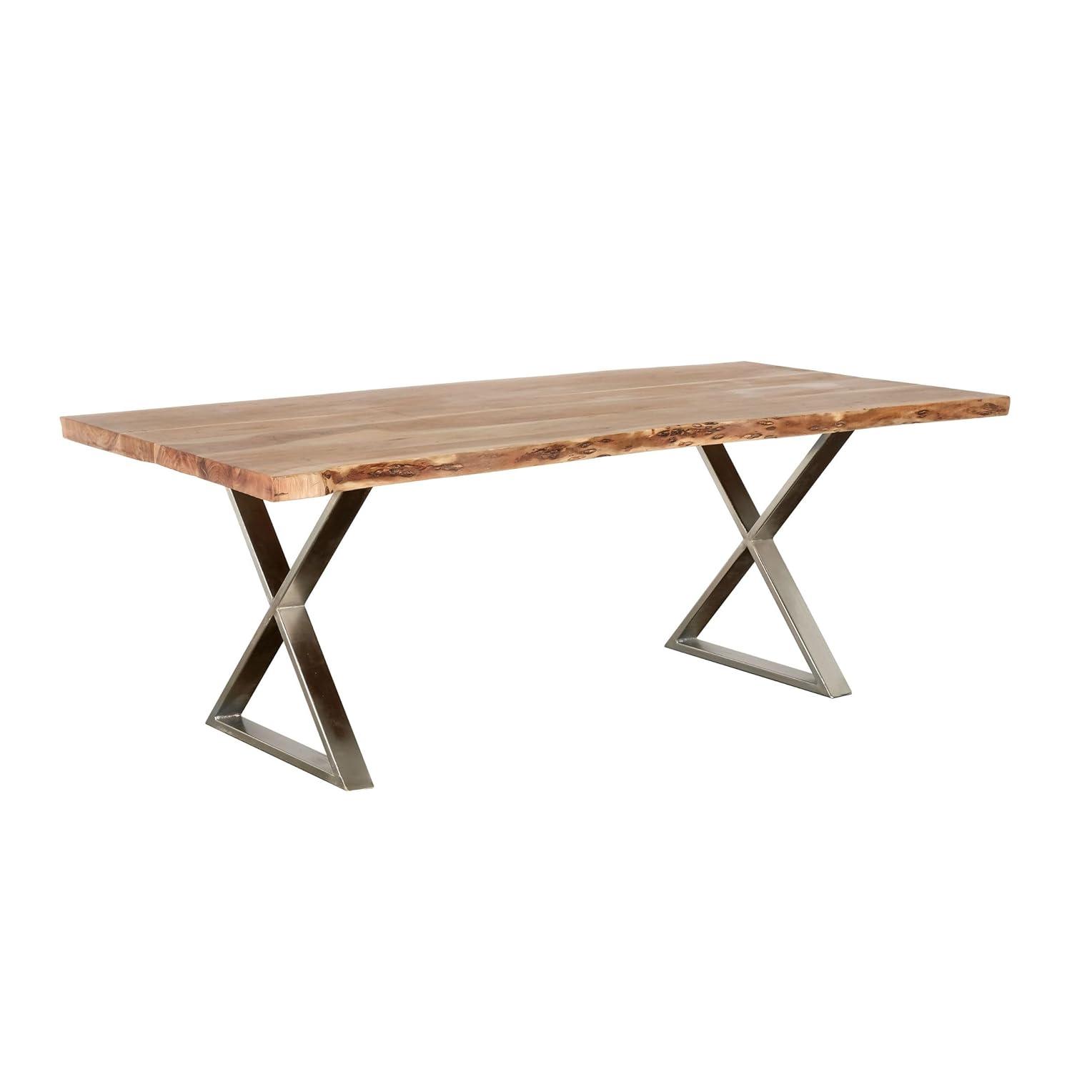 Primo International 51223 70 in. Sutherland Rustic Dining Table, Brown