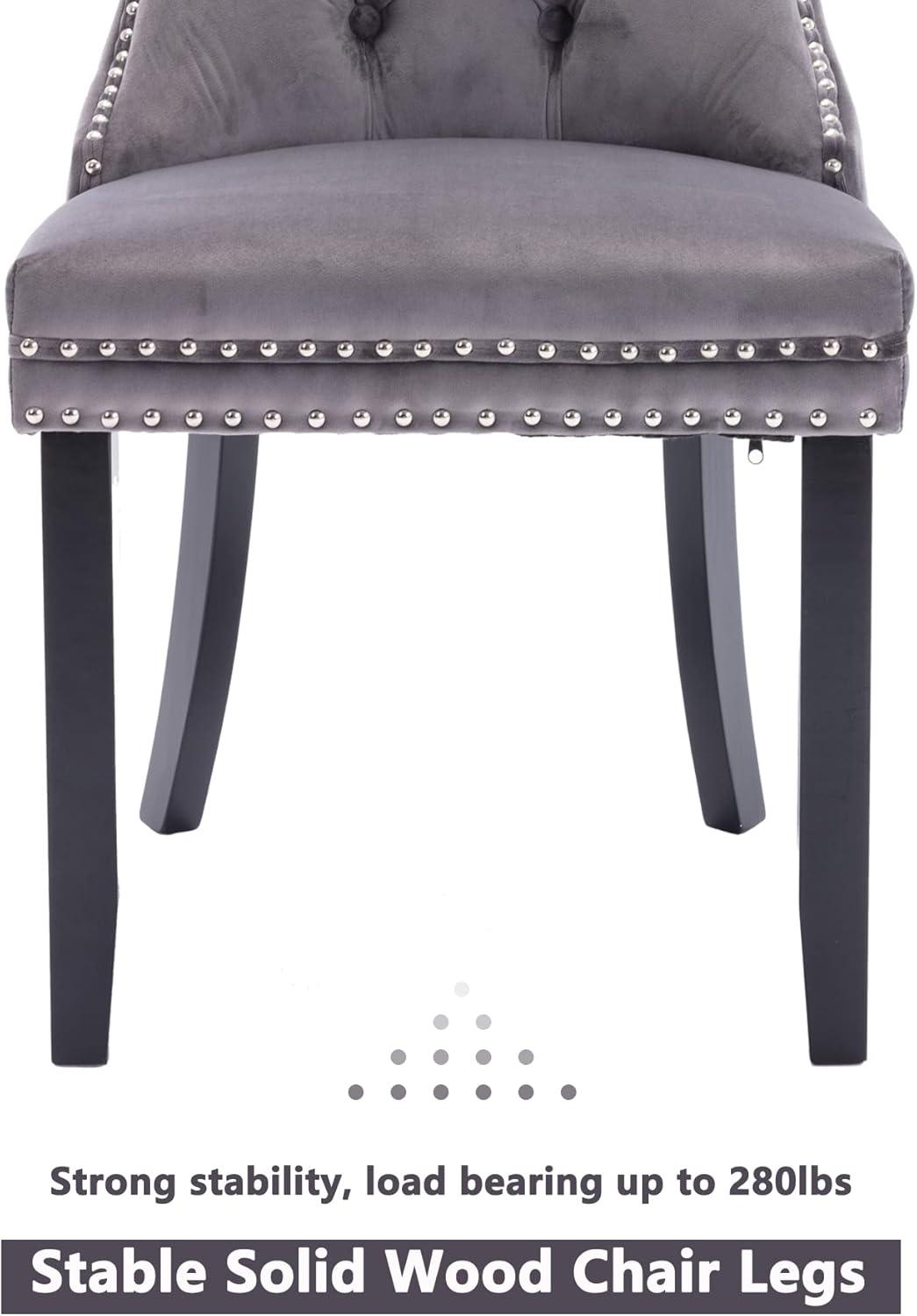 Rosdorf Park High-end Tufted Velvet Upholstered Nailhead Dining Chair