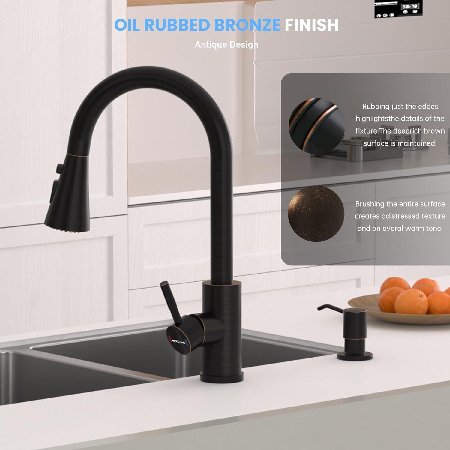 ARCORA Stainless SteelSingle Handle Pull-Down Sprayer Kitchen Faucet Set with Touchless Sensor