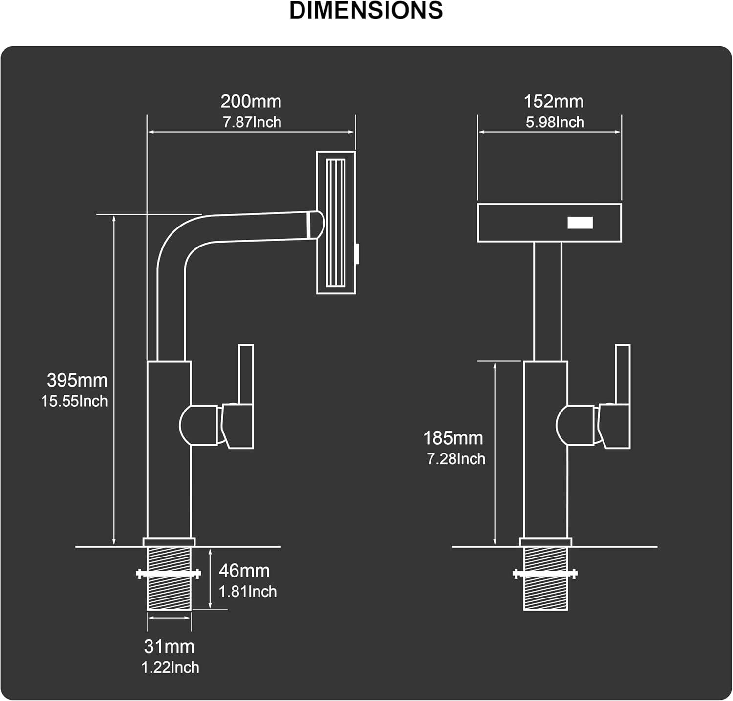 Matte Black Stainless Steel Pull Down Kitchen Faucet with Sprayer