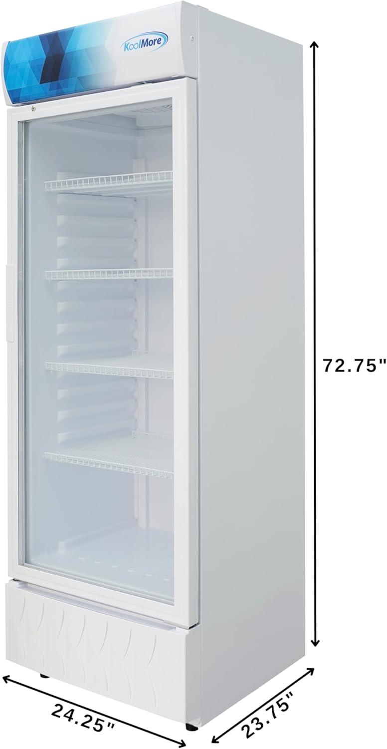 24 in. One-Door Commercial Merchandiser Refrigerator in White, 12 Cu. Ft. (KM-MDR-1GD-12CWH)