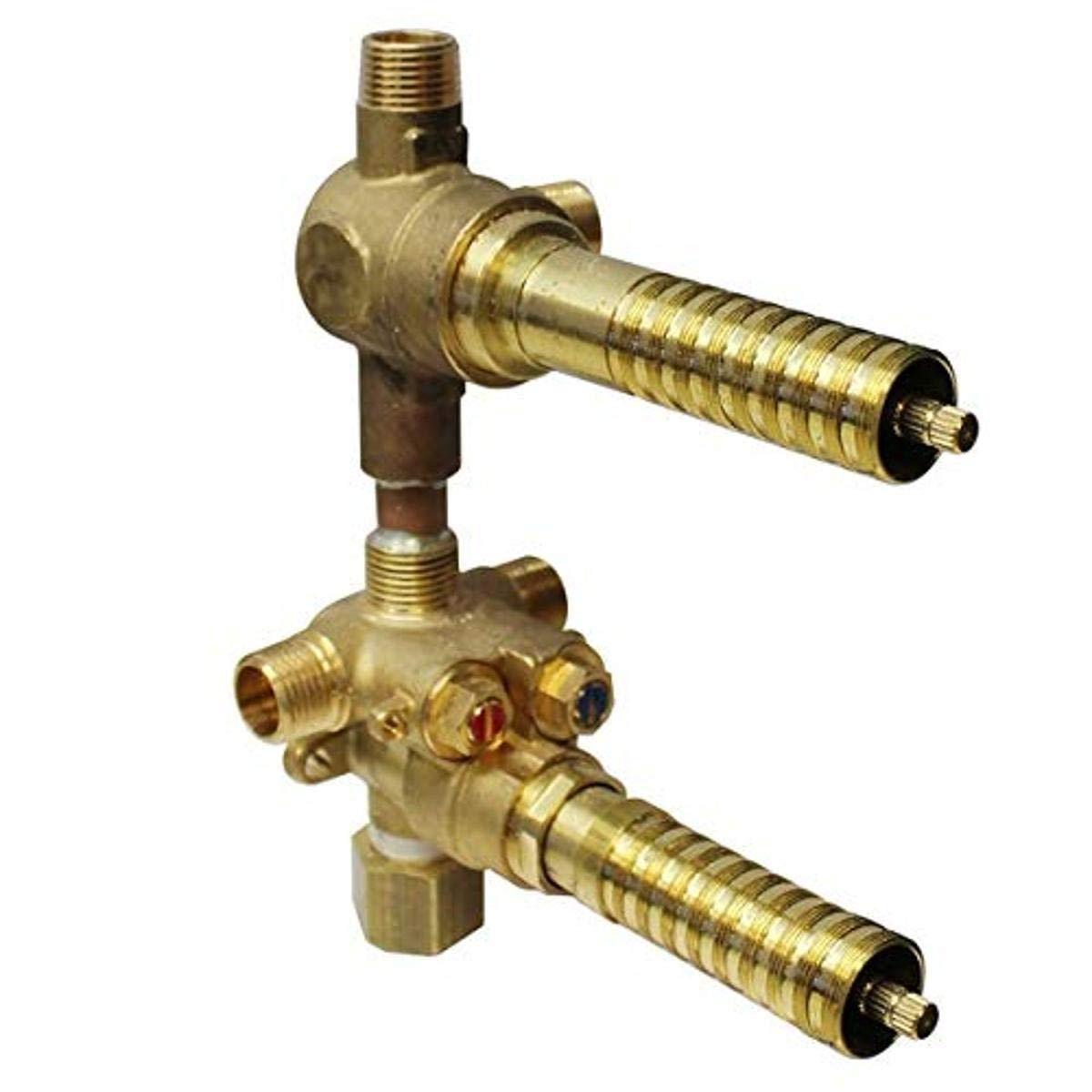 Universal 1/2" Thermostatic Rough Valve-in with Integrated Two Outlet Dedicated Diverter