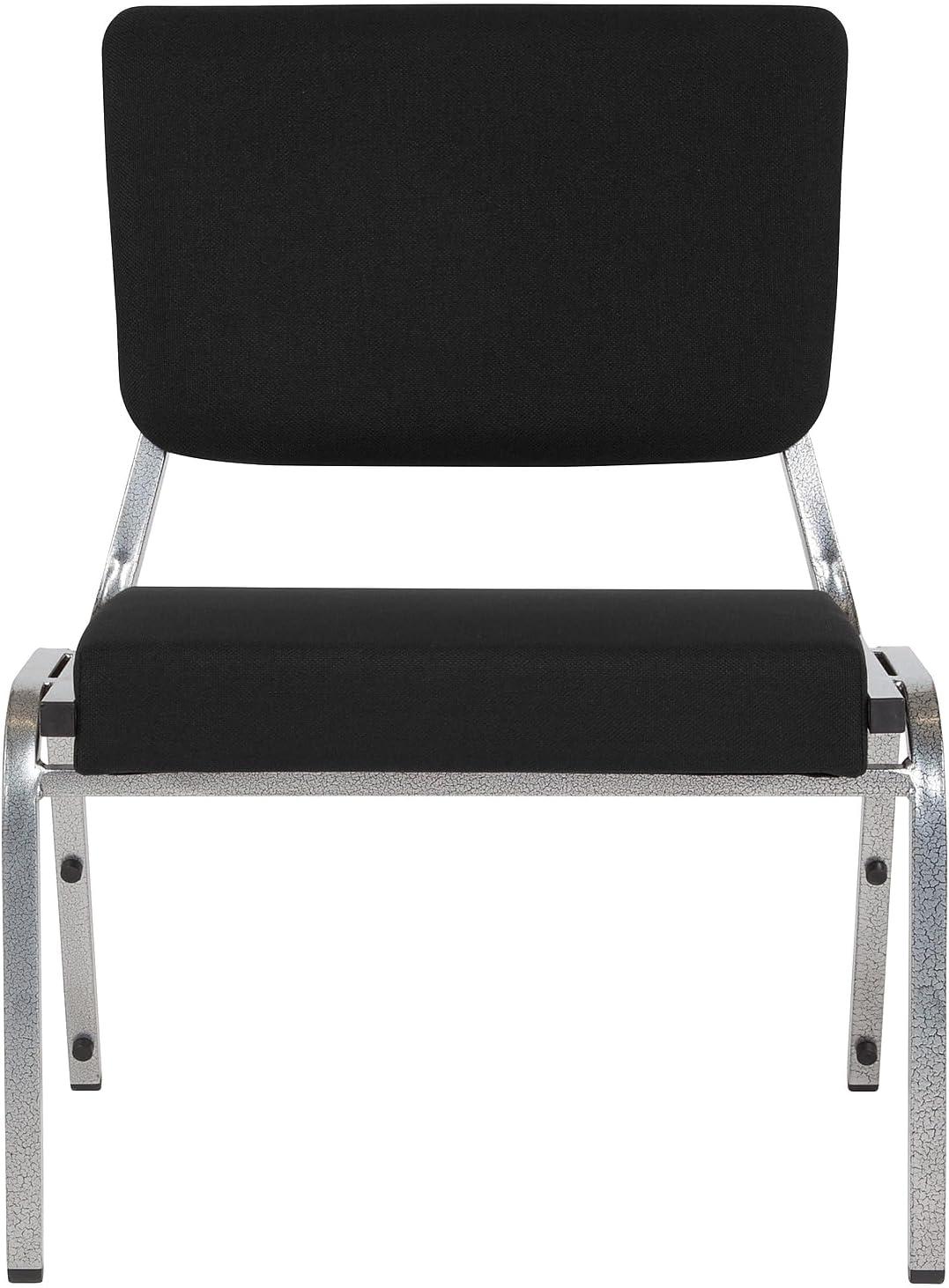 Flash Furniture HERCULES Series 1000 lb. Rated Black Antimicrobial Fabric Bariatric Medical Reception Chair with 3/4 Panel Back