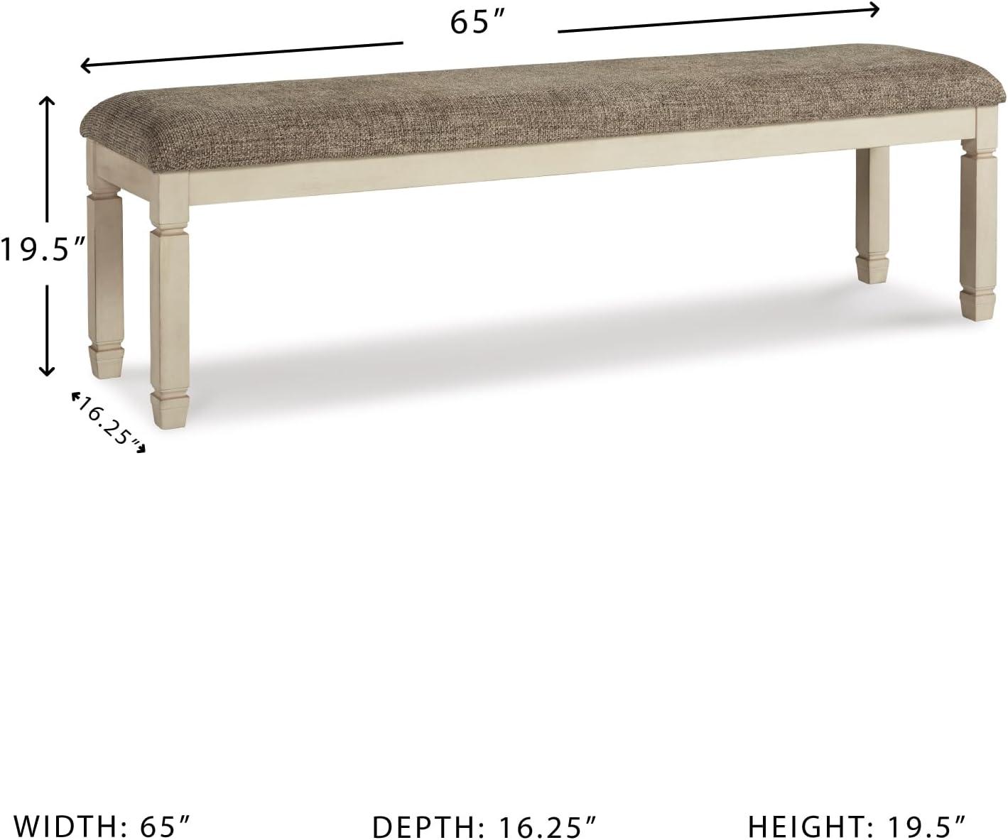 Signature Design by Ashley Casual Bolanburg 65" Dining Bench, Antique Cream/Brown