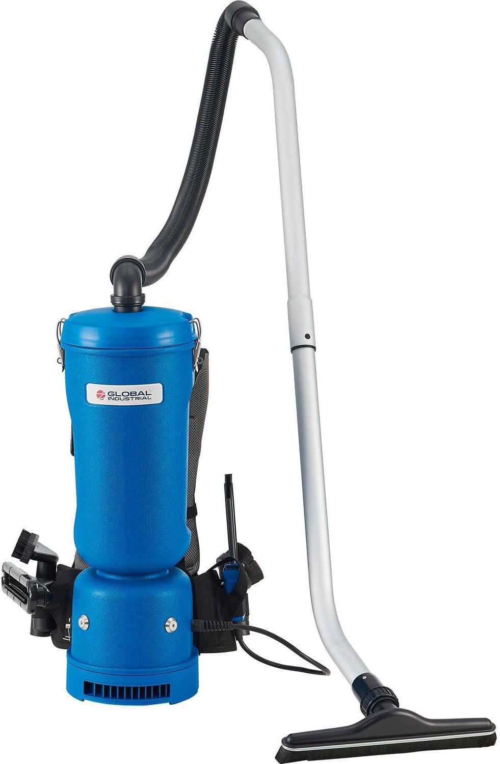 Blue HEPA Commercial Backpack Vacuum with Adjustable Harness