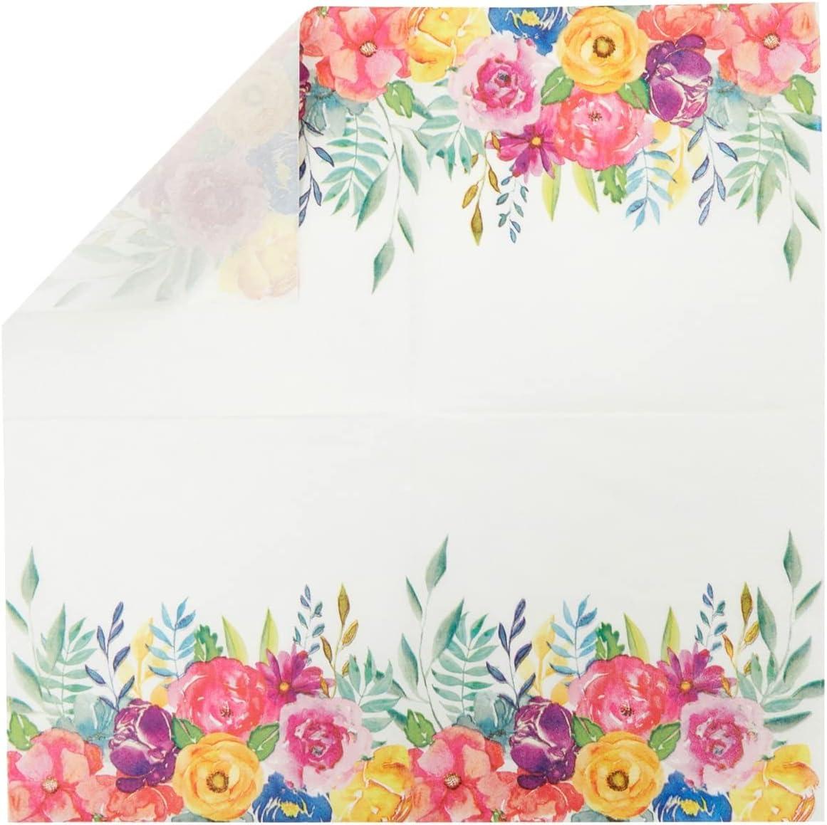 Juvale Juvale 144 Piece Flower Tea Party Supplies, Includes Disposable Floral Paper Plates, Napkins, Cups, Cutlery