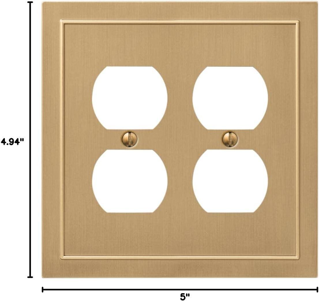 Amerelle 57DDBZ Bethany Wallplate, 2 Duplex, Cast Metal, Brushed Bronze, 1-Pack