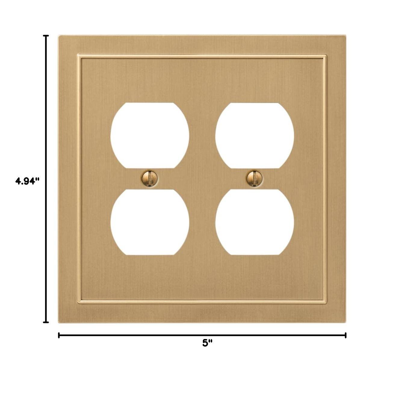 Amerelle 57DDBZ Bethany Wallplate, 2 Duplex, Cast Metal, Brushed Bronze, 1-Pack