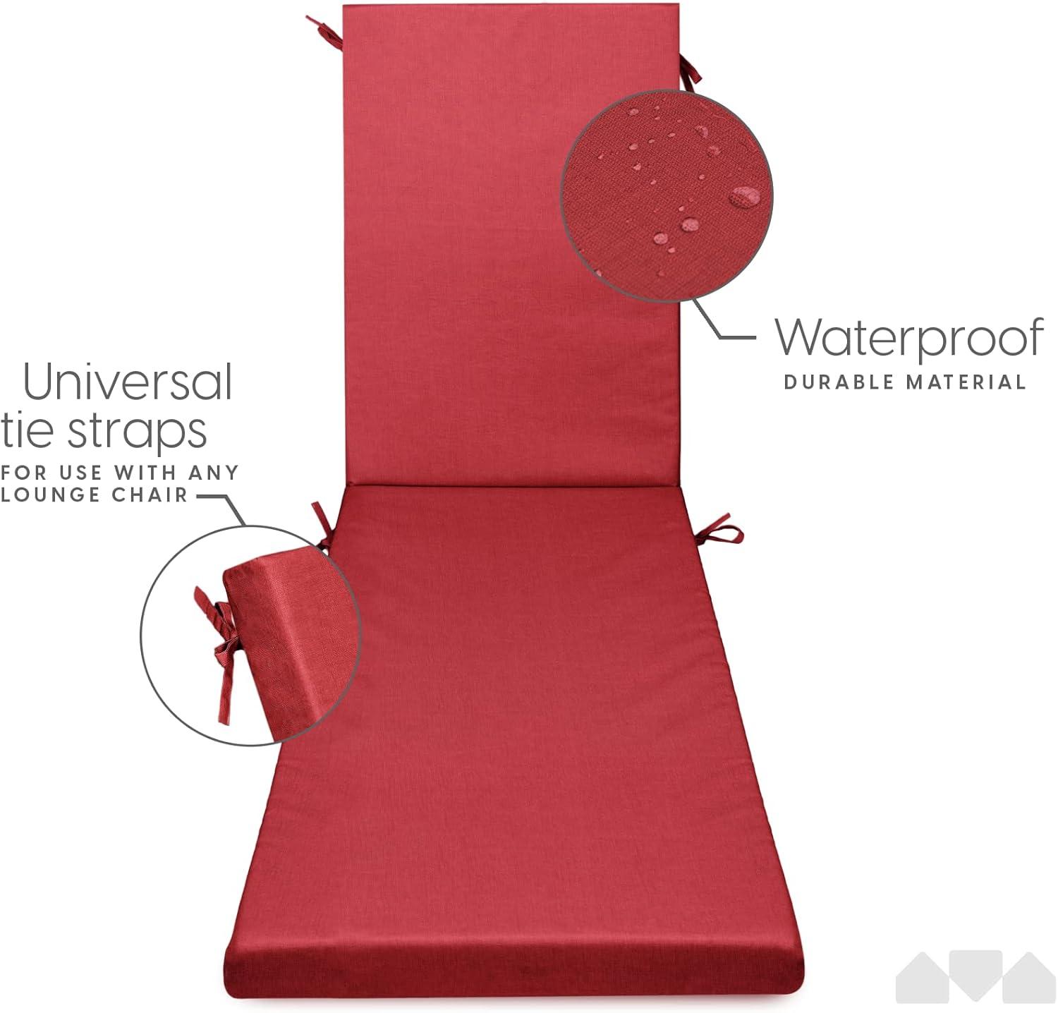Milliard Memory Foam Outdoor Lounge Cushion, Red, 73x20x2.5