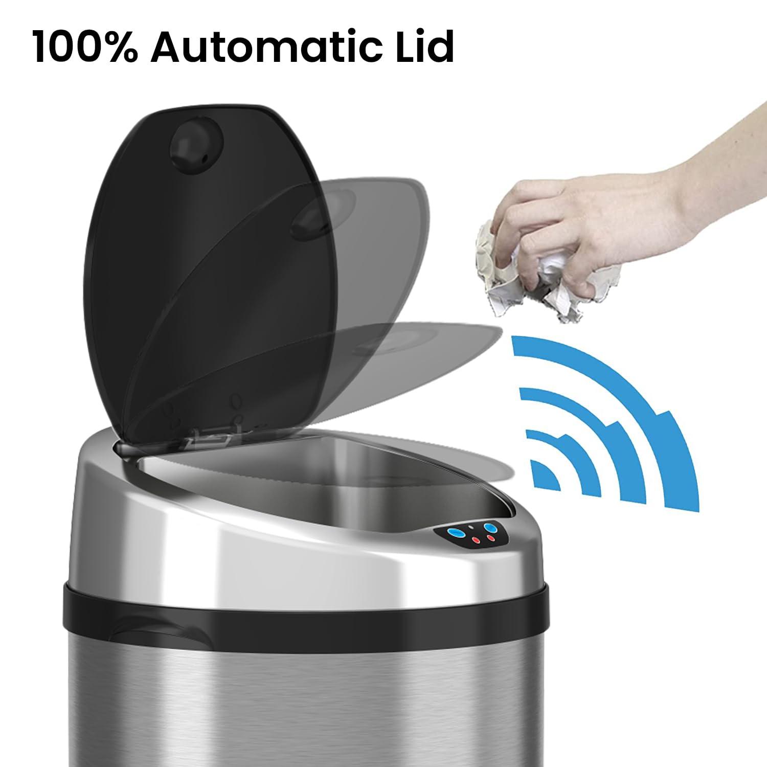 iTouchless Stainless Steel 8 Gallon Motion Sensor Trash Can