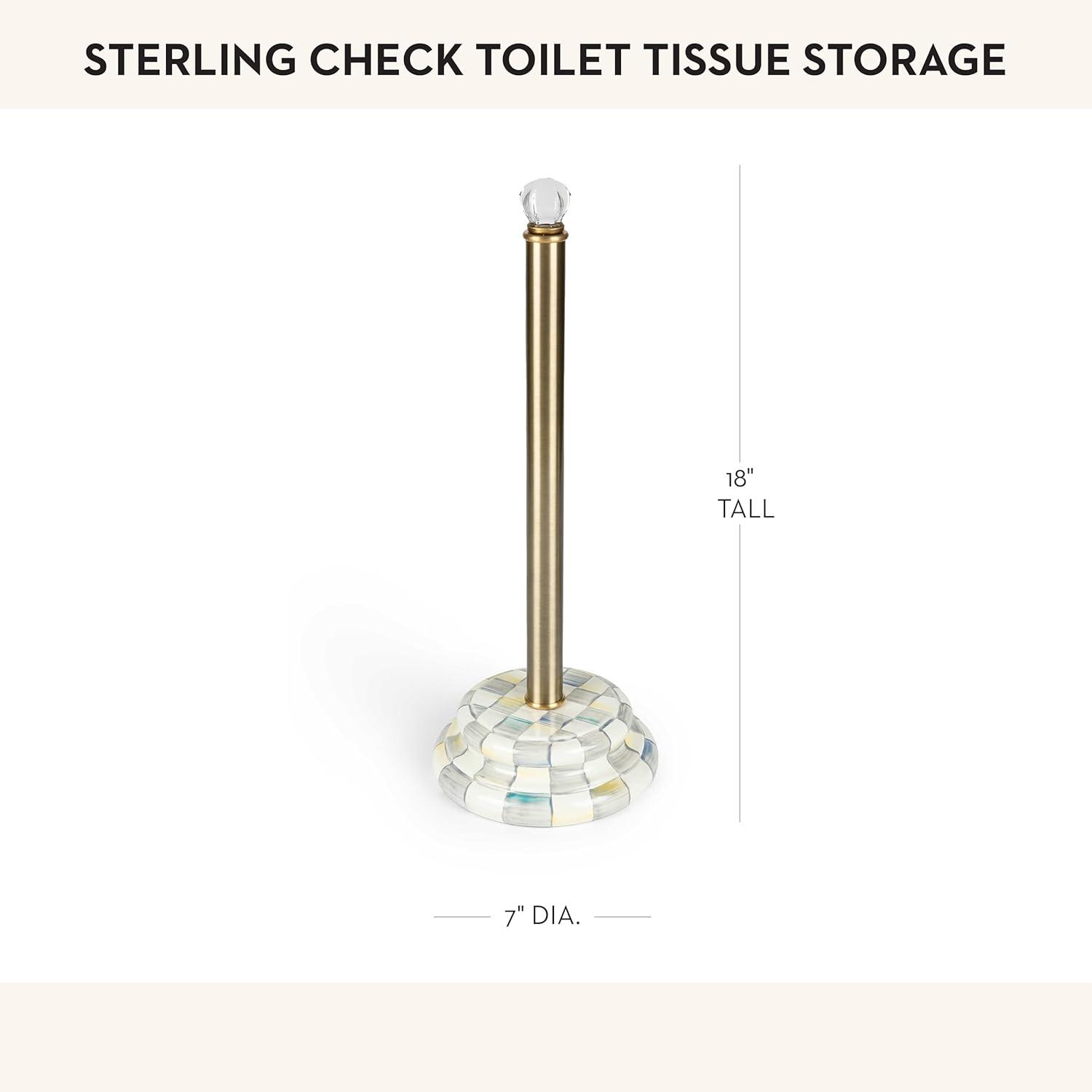 MacKenzie-Childs Sterling Check® Toilet Tissue Storage