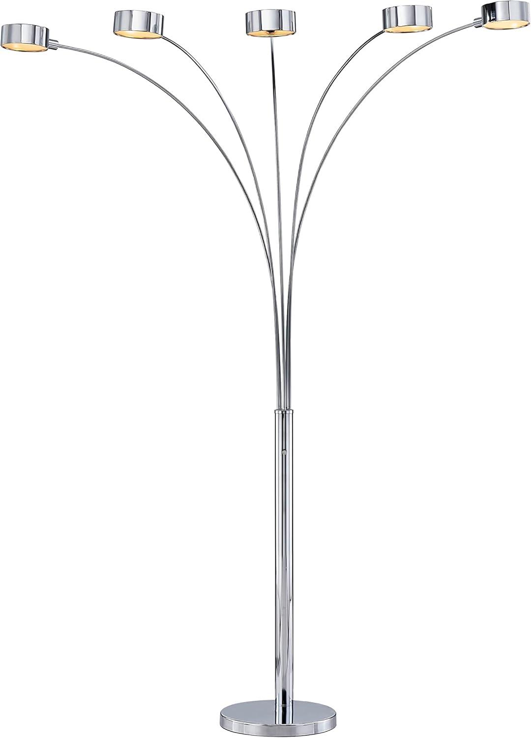 88" Chrome Adjustable Arc Floor Lamp with Dimmer