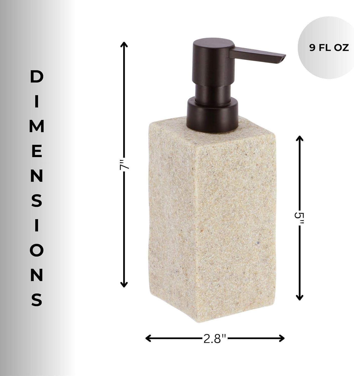 Evideco Stone Bath Square Resin Hand Soap & Lotion Dispenser
