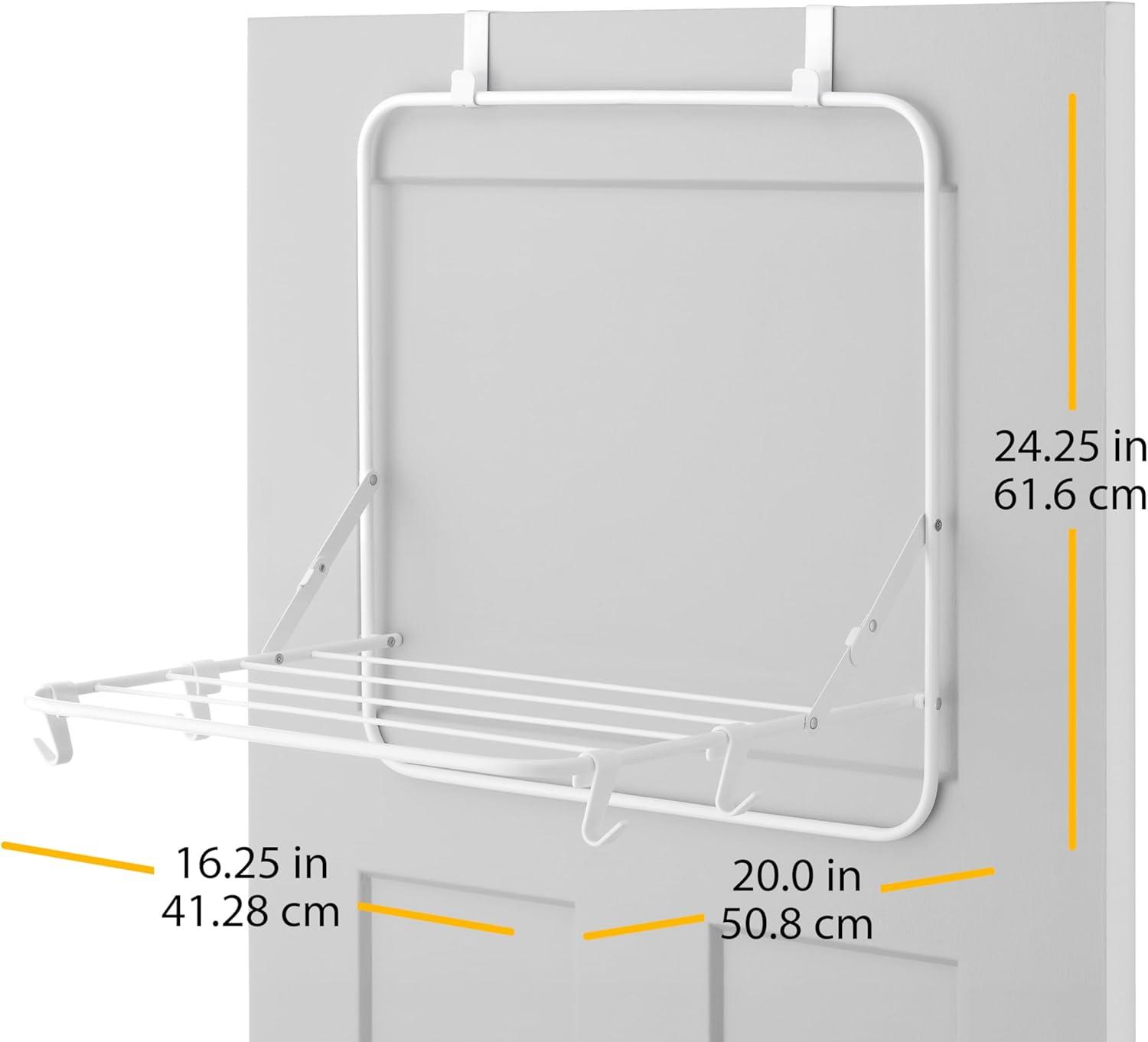 White Metal Over-the-Door Folding Drying Rack