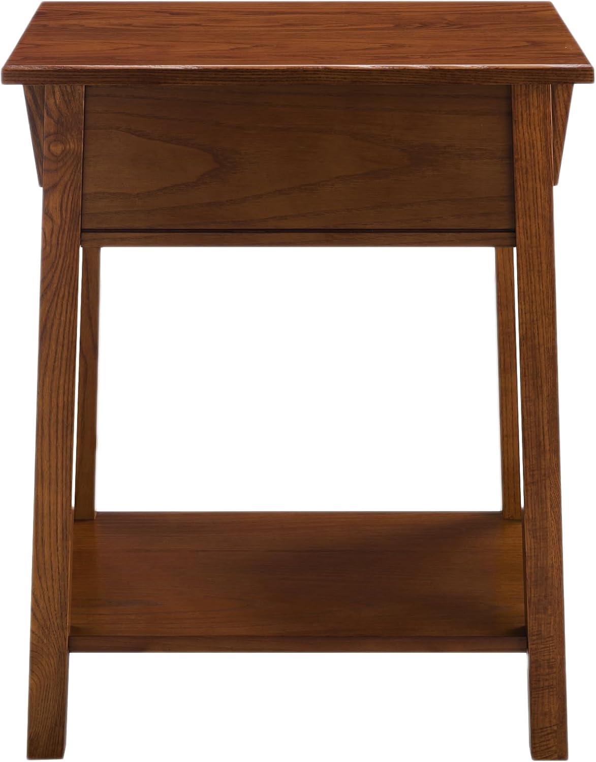 Nightstand Brown - Leick Home: Solid Wood, Mission Style, 28" High, with Drawer, 31 lbs