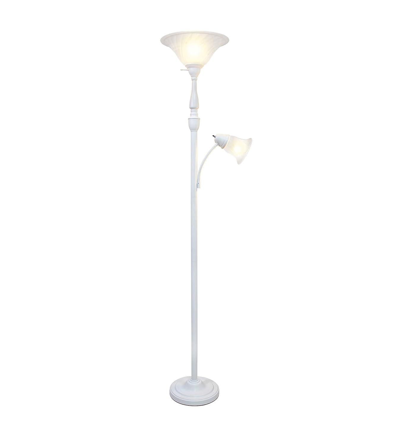 71" 2-Light Mother Daughter Floor Lamp Brushed Nickel - Elegant Designs: Adjustable, UL Listed, Metal Body