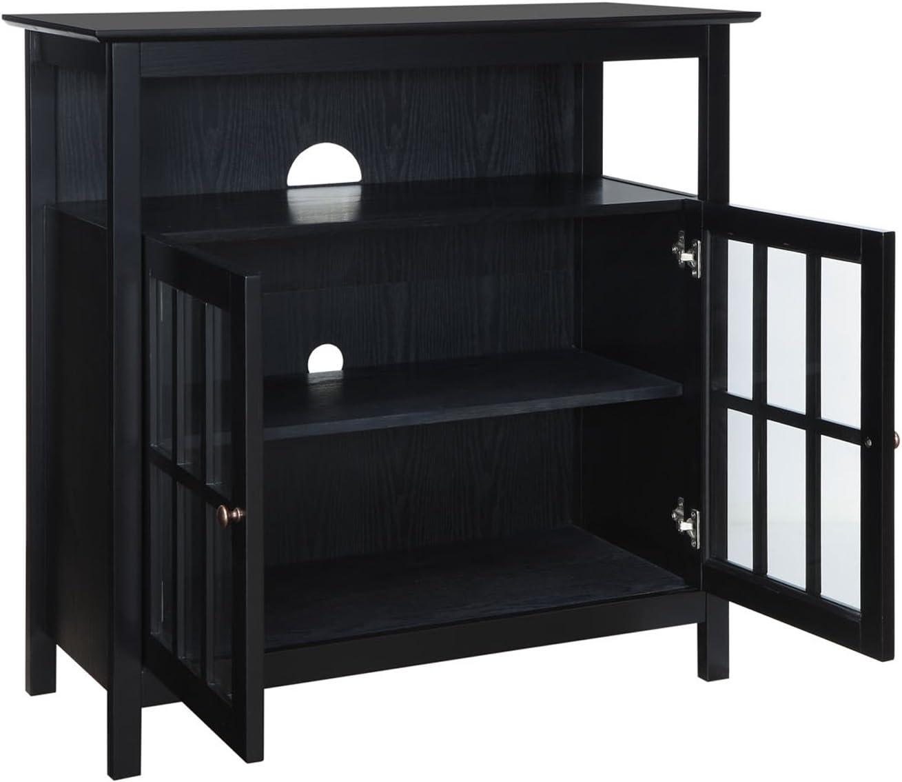 Convenience Concepts Big Sur Highboy TV Stand with Storage Cabinets for TVs up to 40 Inches, Black