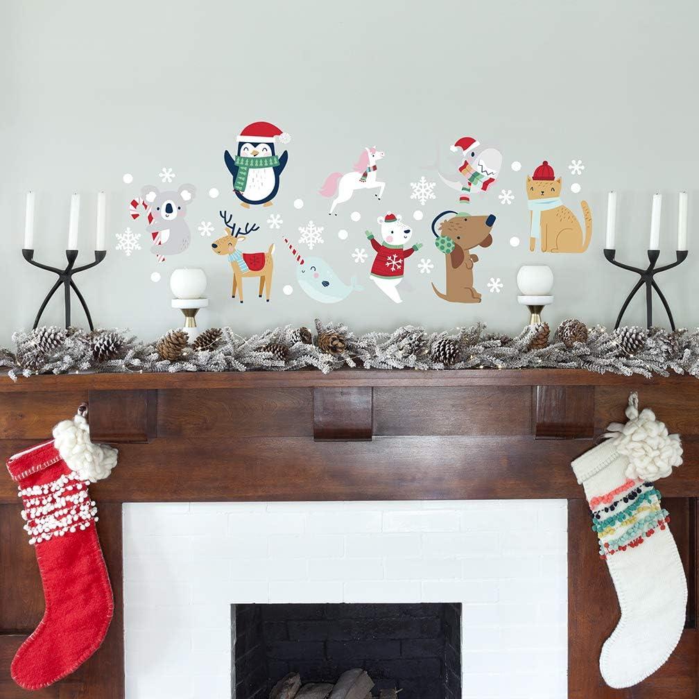 Christmas Snow Animals Vinyl Wall Decals for Kids Room