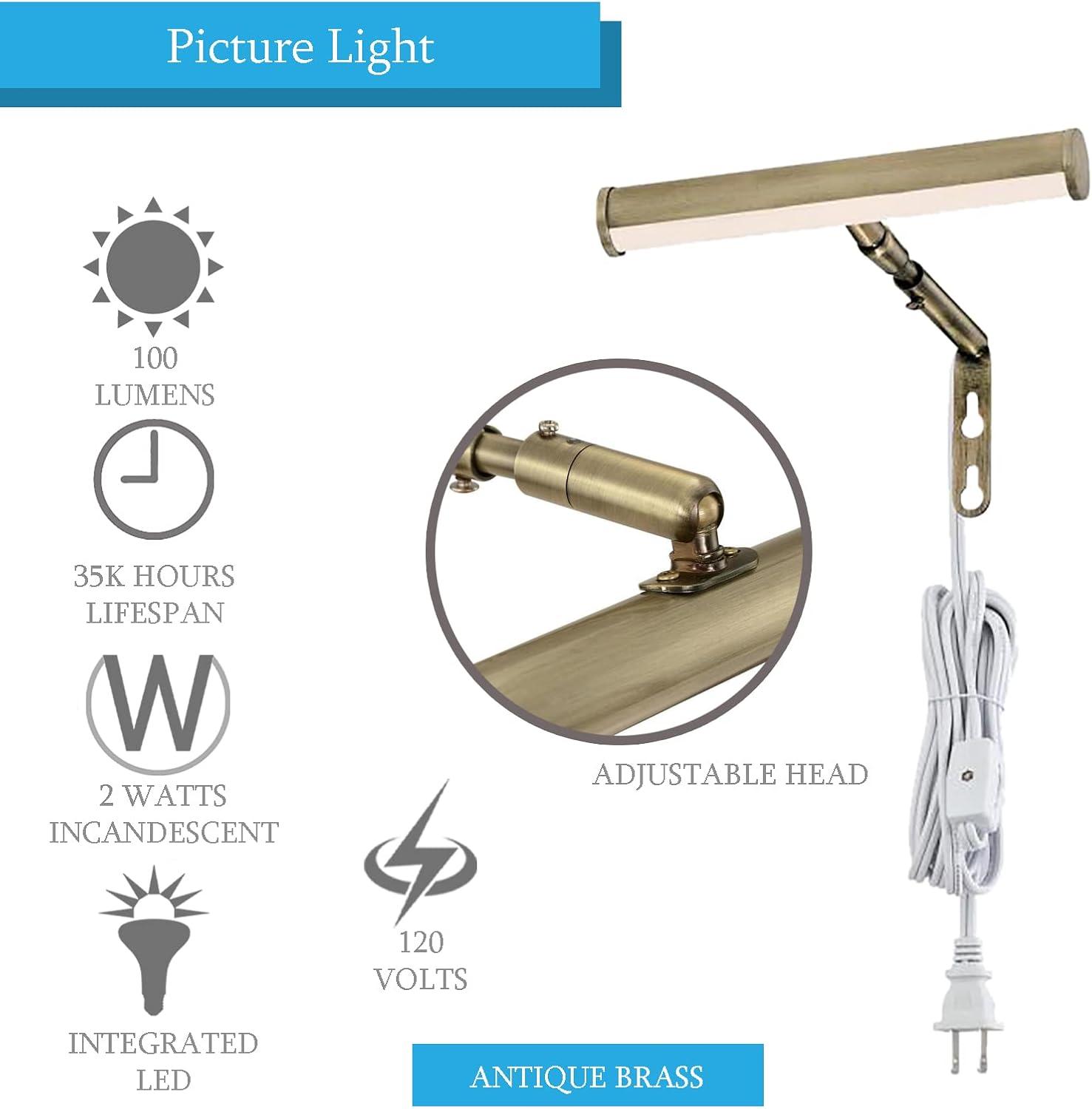 Westinghouse 7501400 17" Wide Led Picture Light - Brass