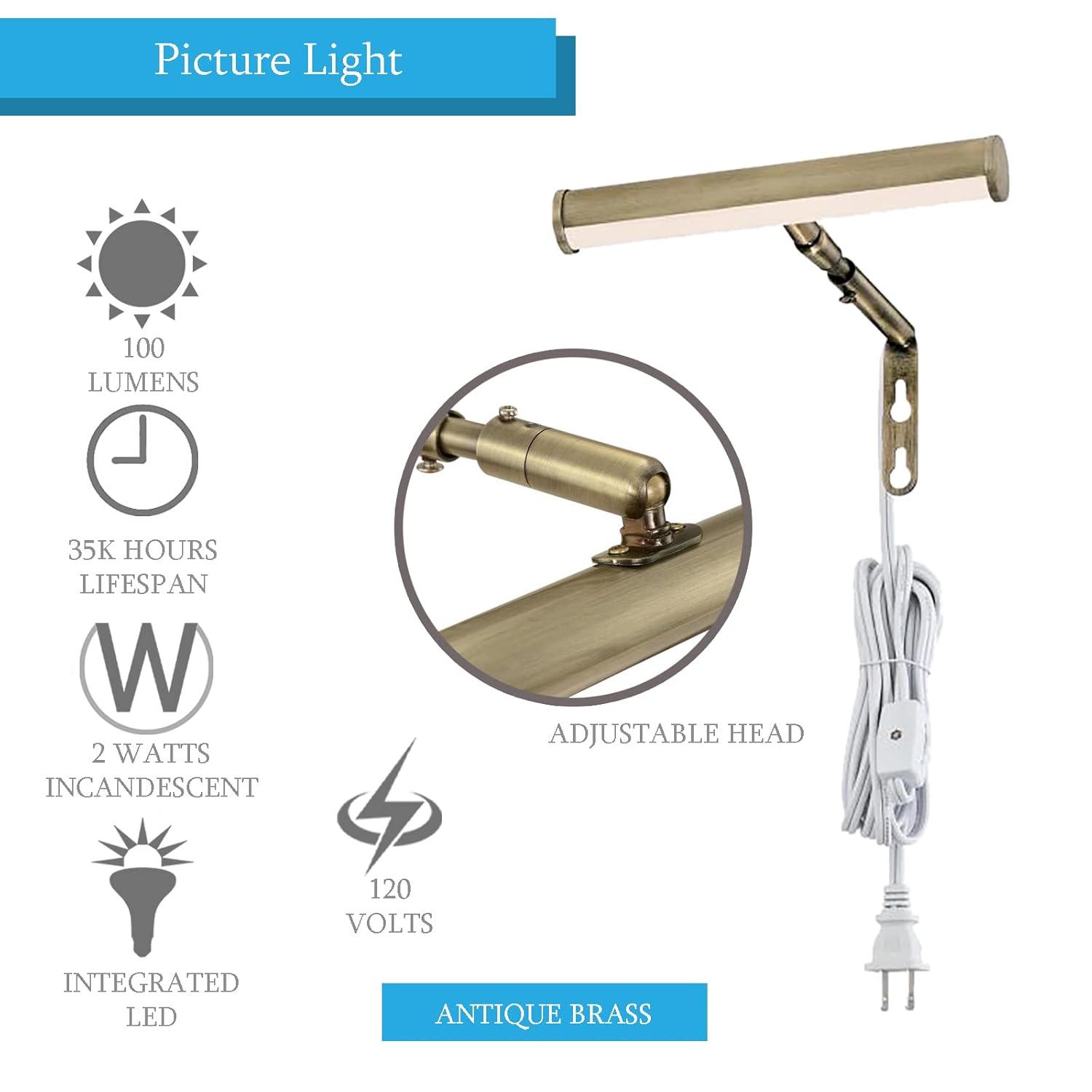 Westinghouse 7501400 17" Wide Led Picture Light - Brass