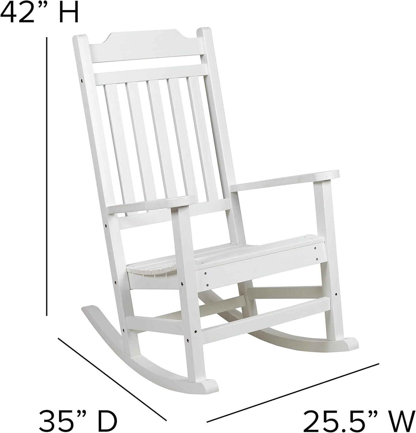 Flash Furniture Winston All-Weather Poly Resin Wood Rocking Chair