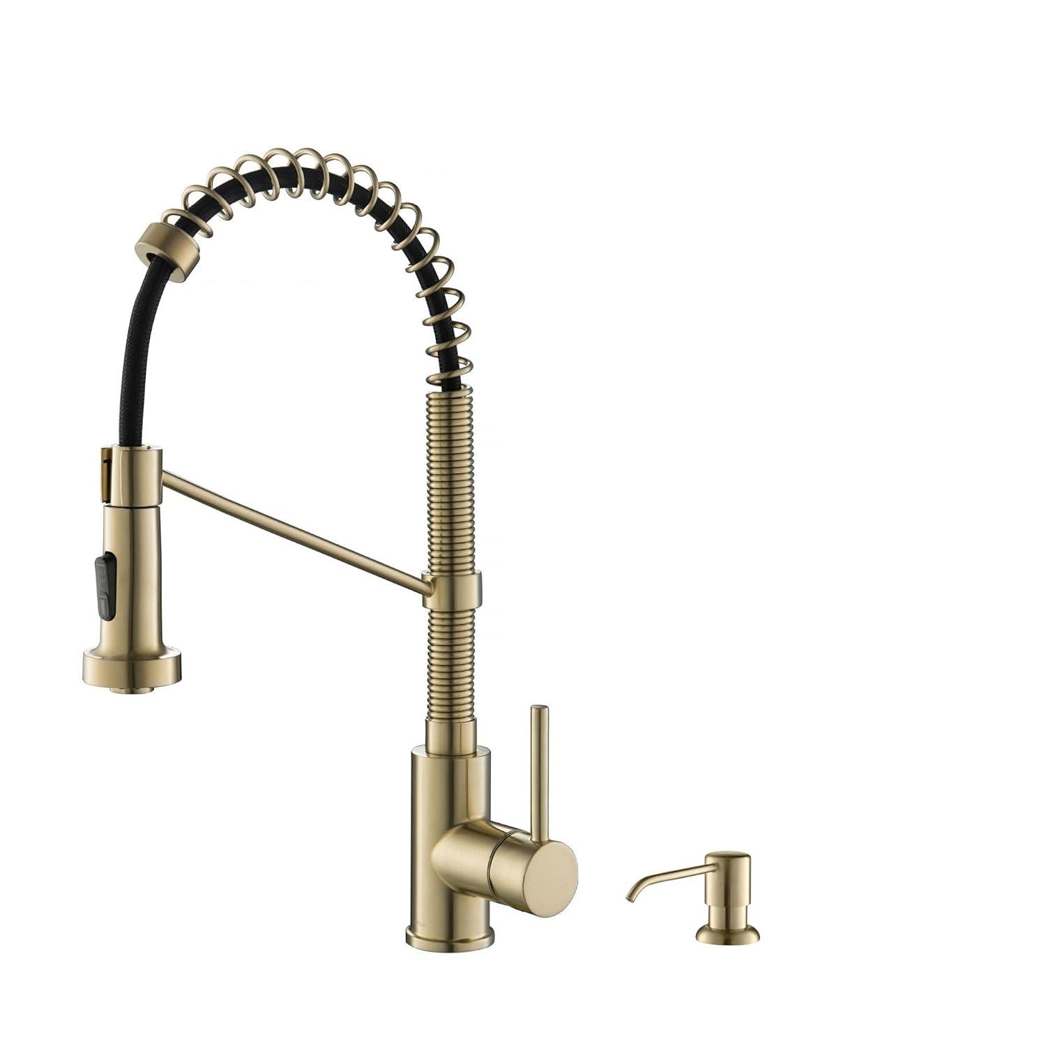 KRAUS Bolden Commercial Style 2-Function Single Handle Pull Down Kitchen Faucet with Soap Dispenser