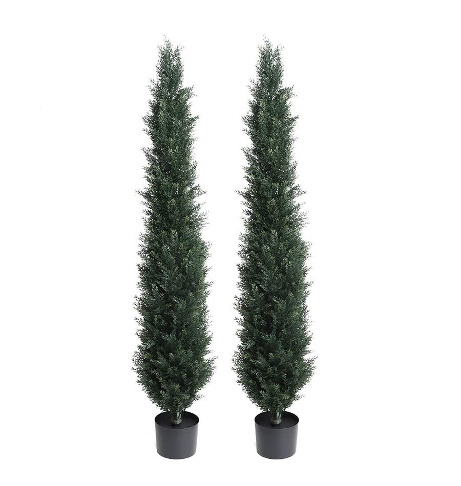 DR.Plazen 2 Pack 33 Leaves  Lifelike Artificial Boston Fern Plants, Premium Faux Greenery for Home Office Porch Decor, Hanging or Pot Display, Indoor/Outdoor Use (Pot Not Included)​