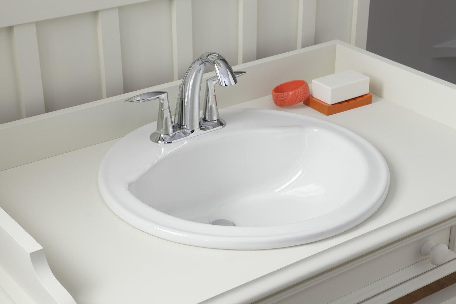 Sterling by Kohler 441908-0 Modesto Ceramic Circular Drop-In Bathroom Sink