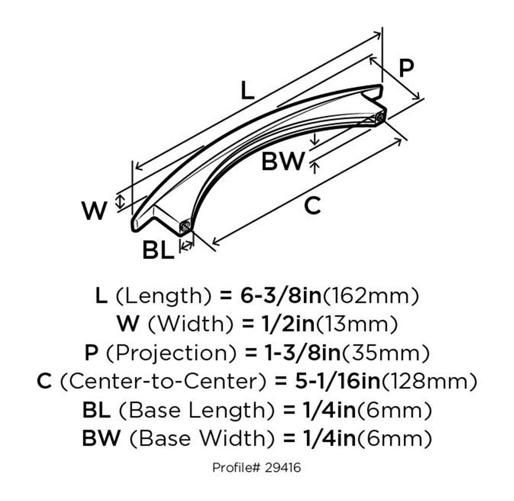 Amerock Bp29416 Essential'z 5-1/16" Center To Center Bar Cabinet Pull - Nickel