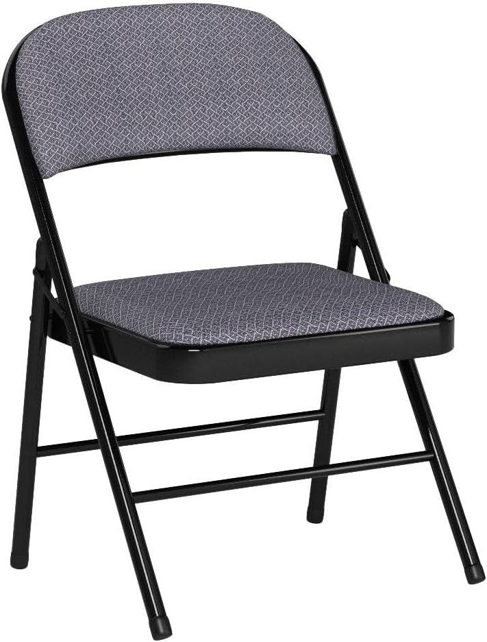 4-Pack Folding Chairs, Fabric Dining Chair Set with Metal Frame, Padded Seat and Back, Non-Slip Foot Pads, Foldable Event Chairs, Party Chair Set for Home Office, Guest Room, Conference Room