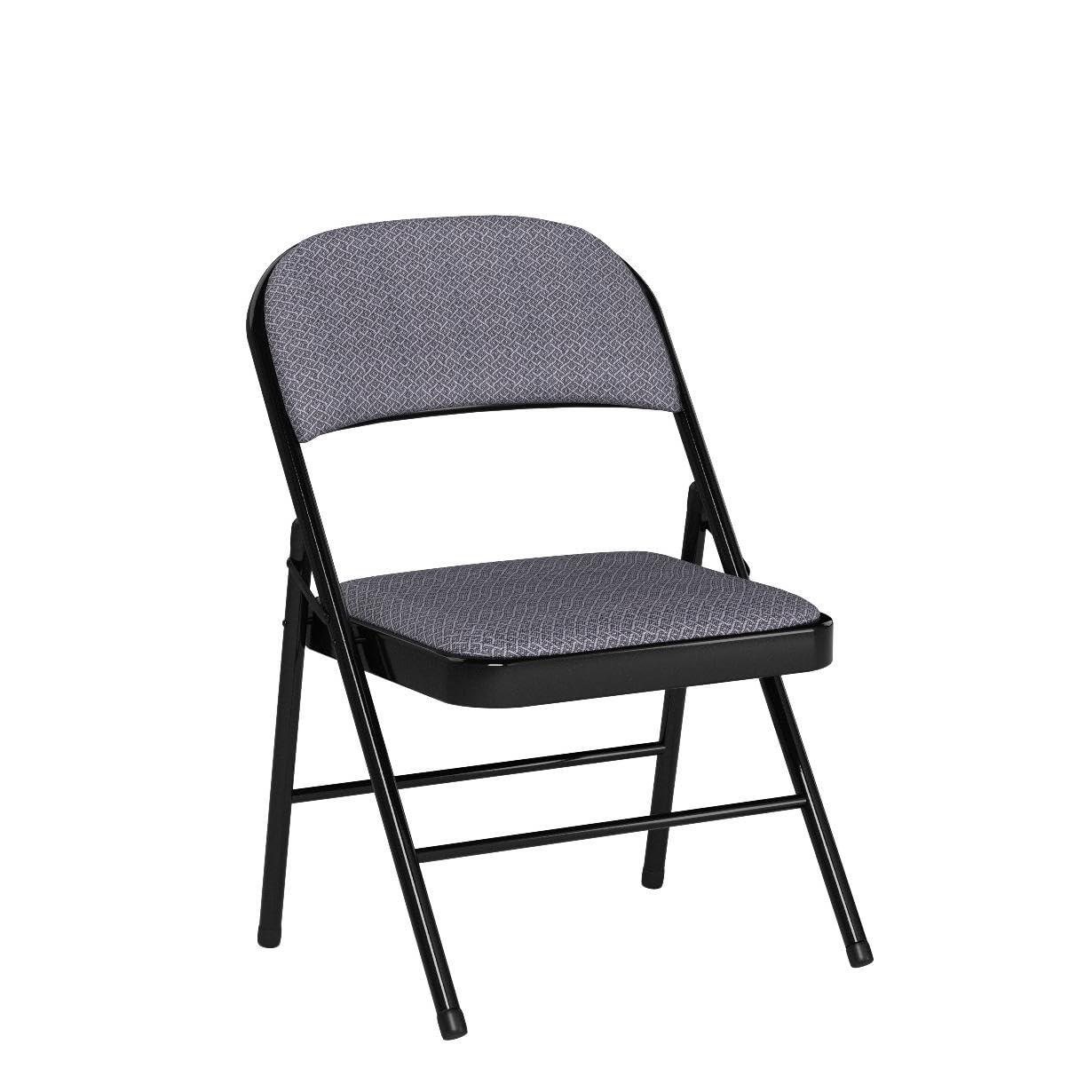 4-Pack Folding Chairs, Fabric Dining Chair Set with Metal Frame, Padded Seat and Back, Non-Slip Foot Pads, Foldable Event Chairs, Party Chair Set for Home Office, Guest Room, Conference Room