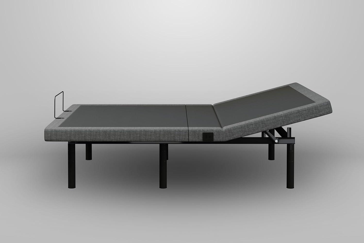 Gray Adjustable Queen Metal Frame Bed with Wireless Remote