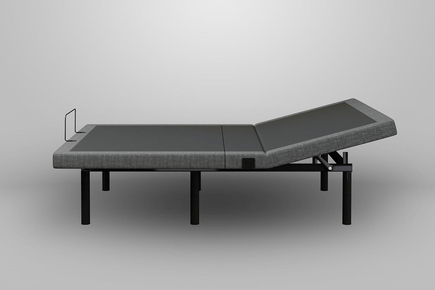 Gray Adjustable Queen Metal Frame Bed with Wireless Remote