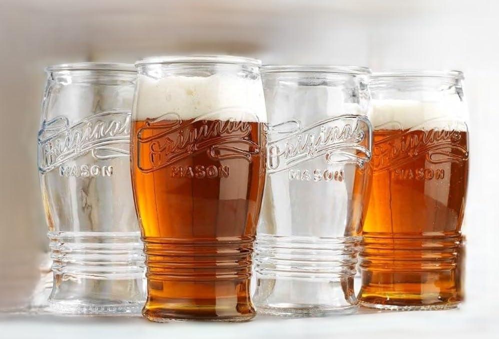 Gracie Oaks Zaviere 13oz. Handmade Drinking Glasses Set (Set of 4)