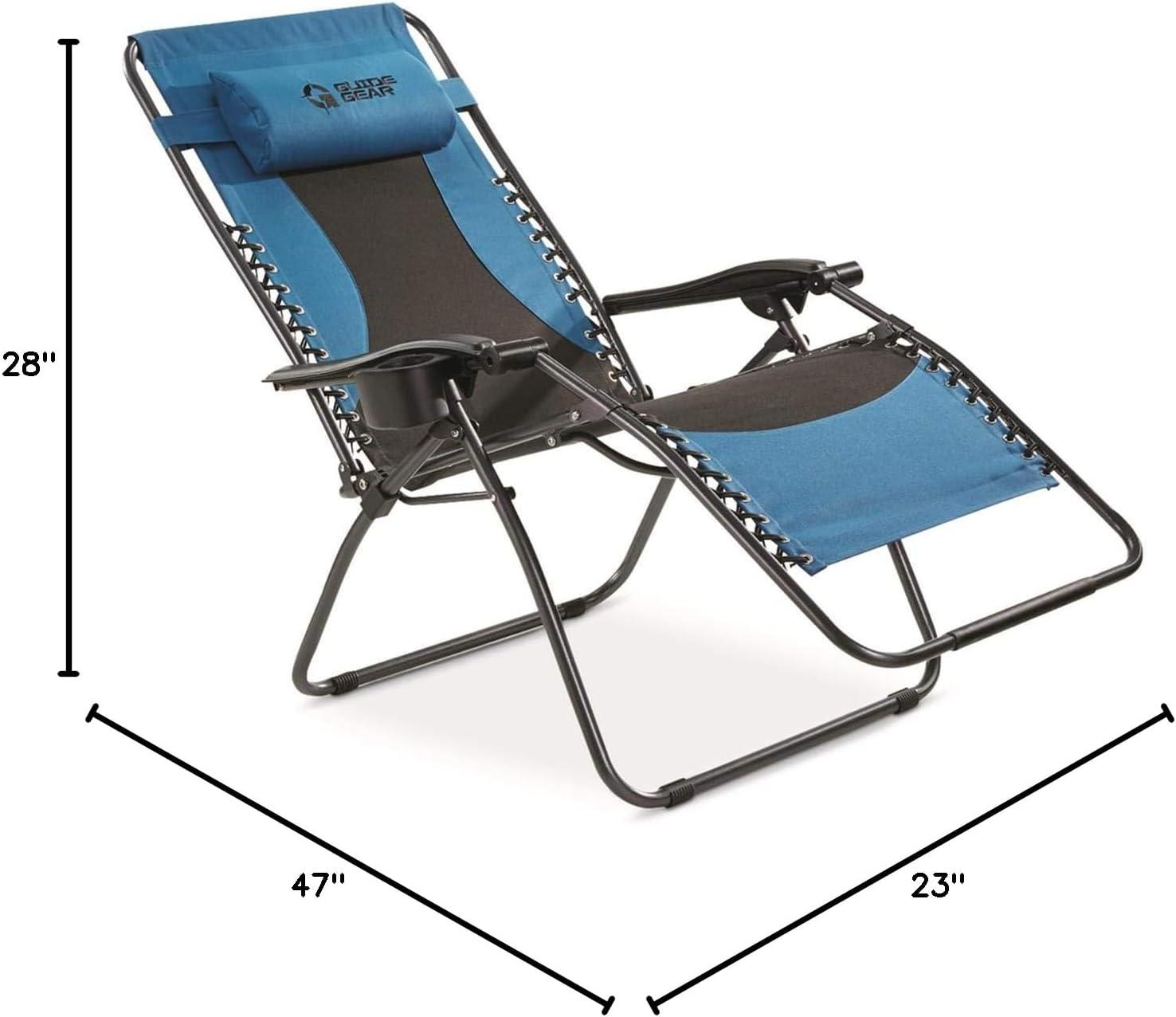 Guide Gear Oversized Zero-Gravity Chair, 500-lb. Capacity Blue/Black