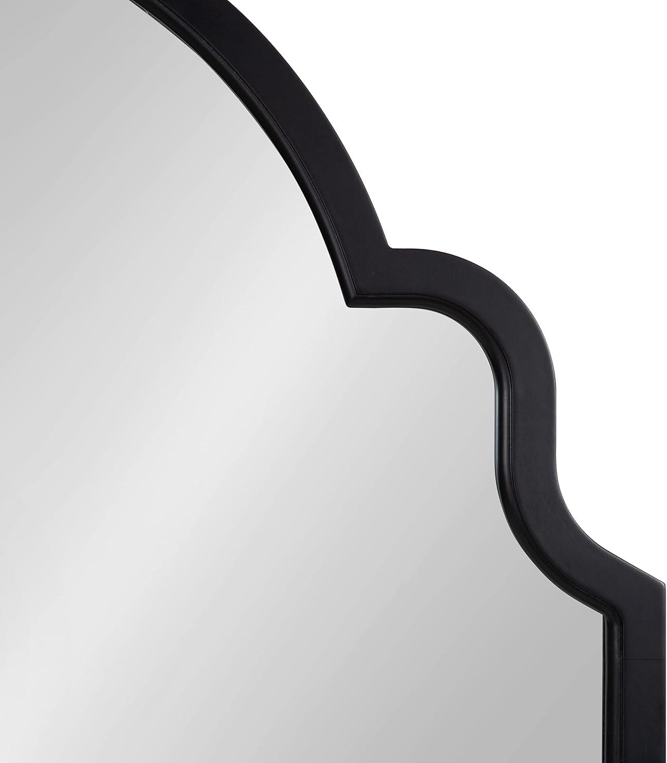 Kate and Laurel Hogan MDF Arch Mirror, 36x30, Black