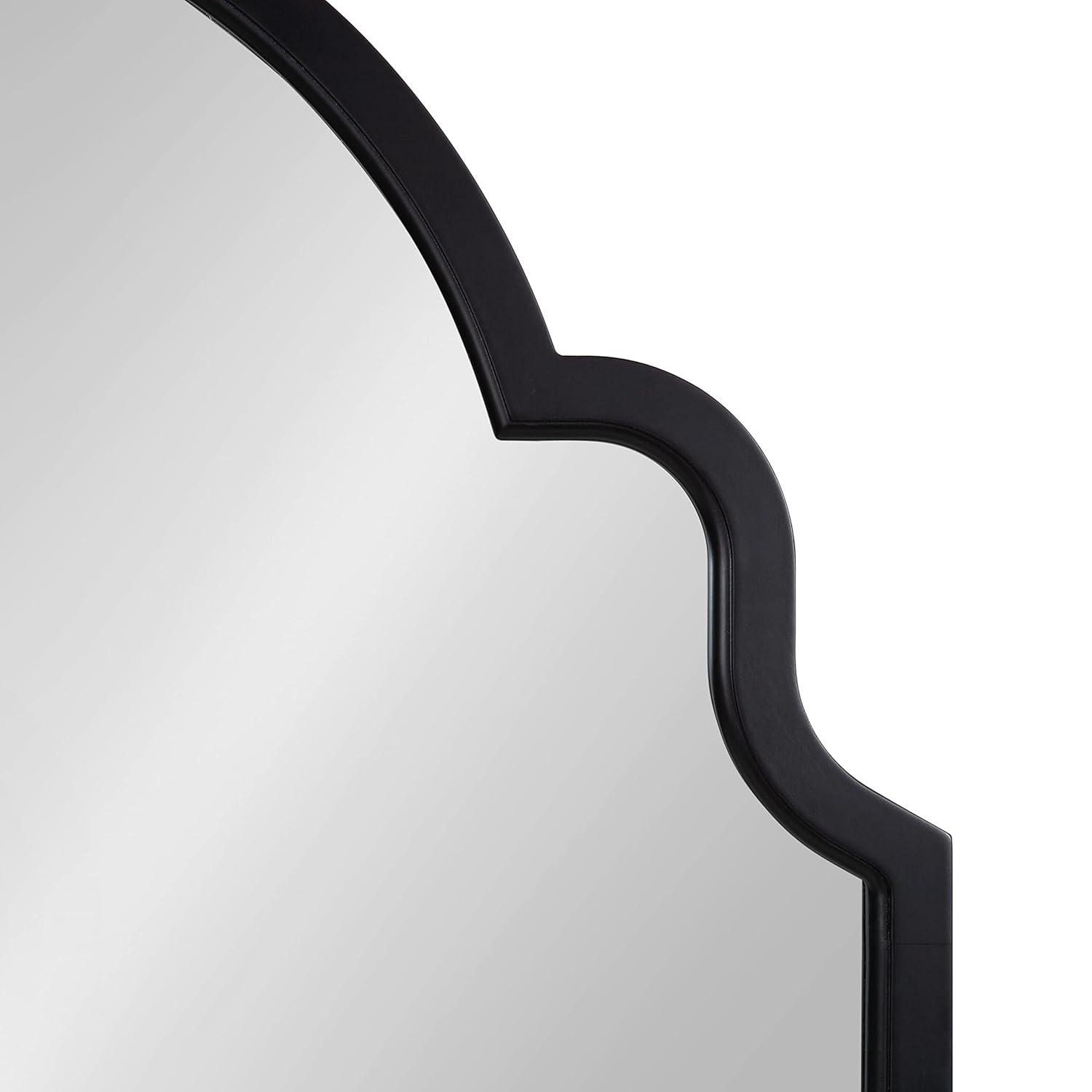 Kate and Laurel Hogan MDF Arch Mirror, 36x30, Black
