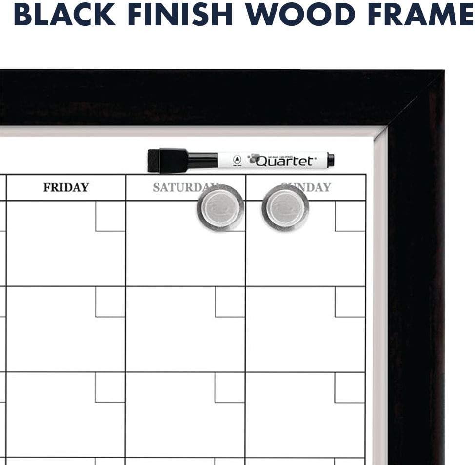 Quartet Home Décor Magnetic Combination Calendar Board, Dry-Erase and Cork, 17" x 23", Two-Tone Frame