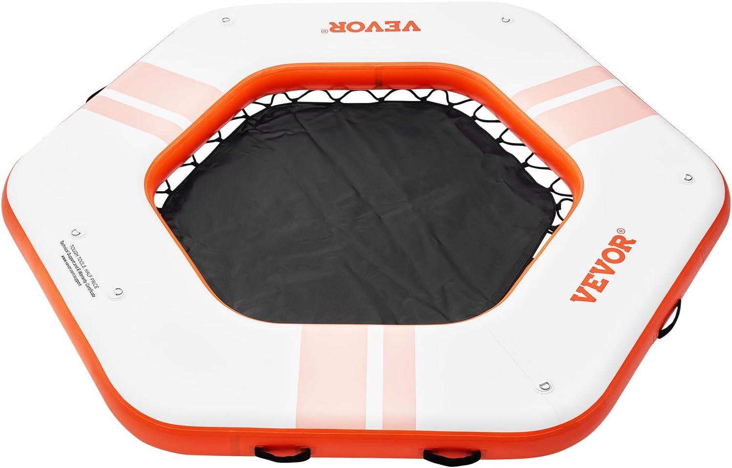 Stellweilan Tessberg 15x6.5FT Inflatable Dock Platform with 4*6FT Trampoline Mesh Pool, Floating Platform Water Mat