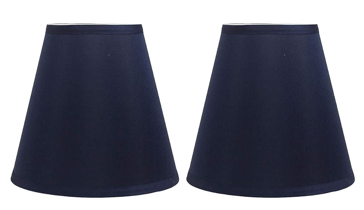 Navy Blue Silk Empire Lamp Shades Set of Two